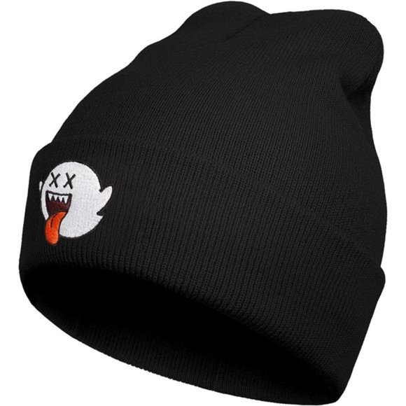 Women\'s Beanie Hat Knit Cuffed Beanie Hat Winter Keep Warm, Black